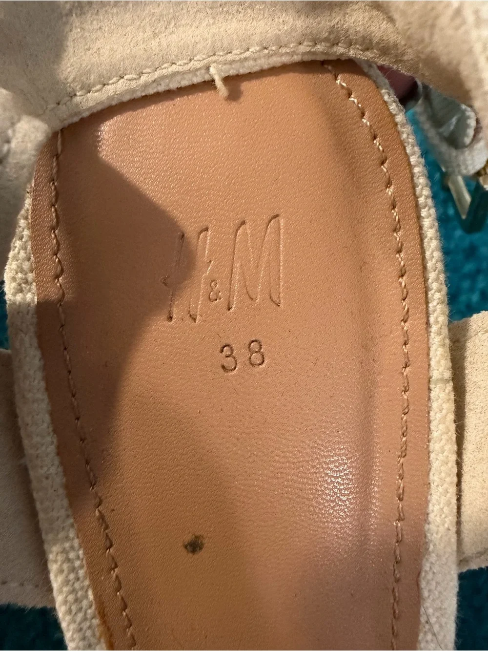 H&M Cream Canvas Espadrille Platform Sandals